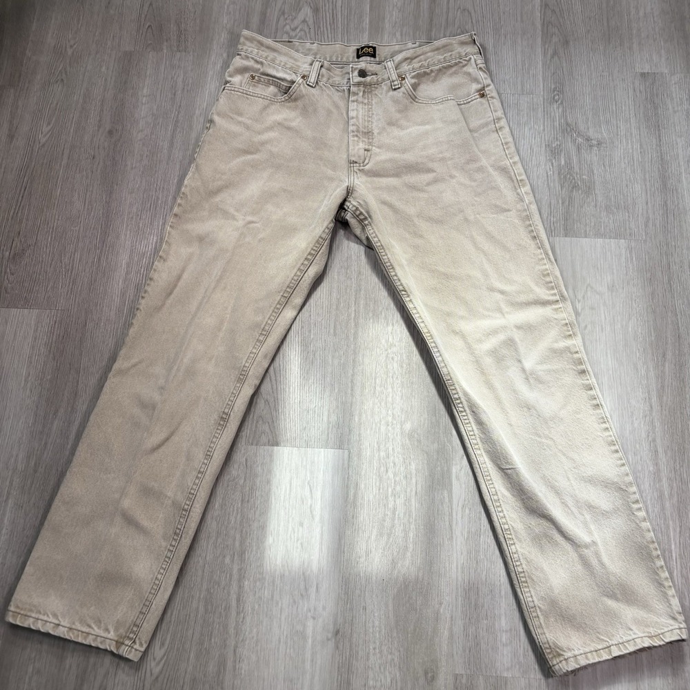 Lee Men's Regular Fit Tan Denim Jeans 34x30‎ (Measures 32x29)